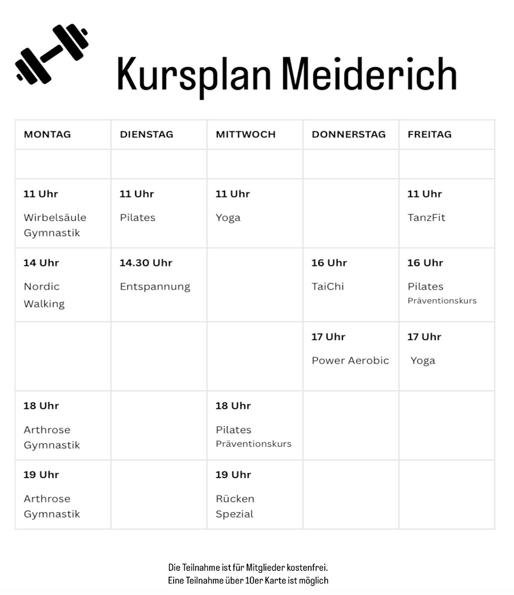 Kursplan Meiderich